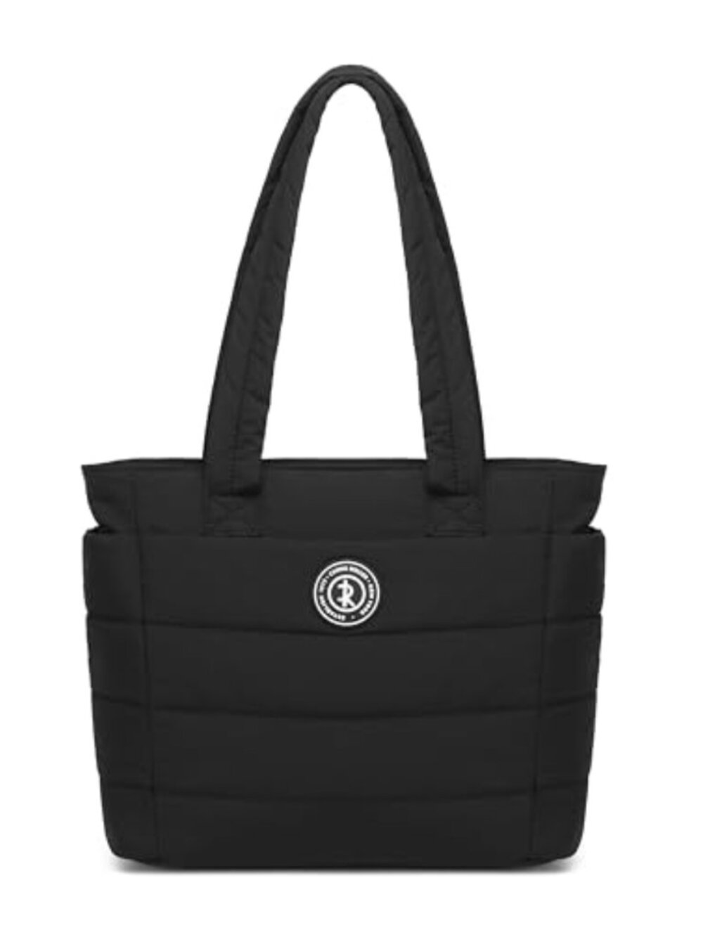 Quilted Nylon Puffer Tote Bag for Women, Water Resistant Work Travel Laptop